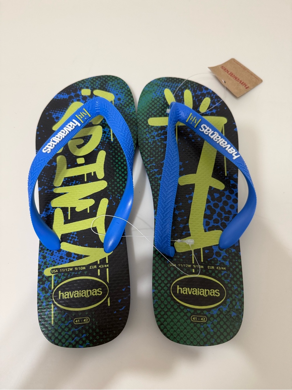 Limited Edition Havaianas Vini Jr Blue & Green Unisex Flip-Flops